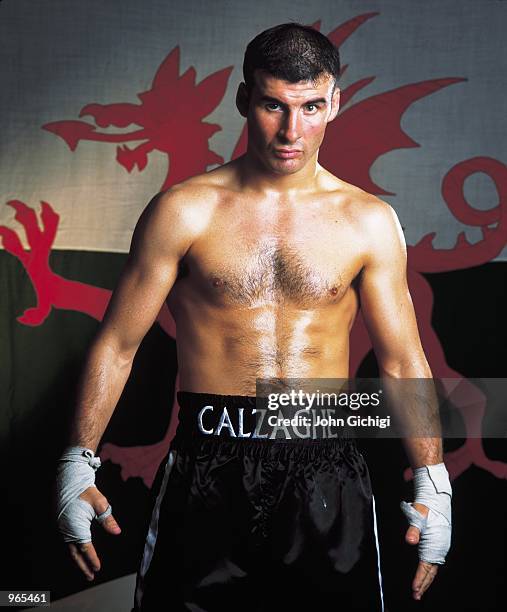 World super-middleweight champion Joe Calzaghe of Wales pictured during a feature shoot. \ Mandatory Credit: John Gichigi /Allsport