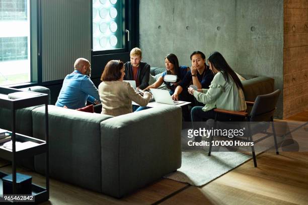 people having meeting in office - partnership teamwork build stockfoto's en -beelden
