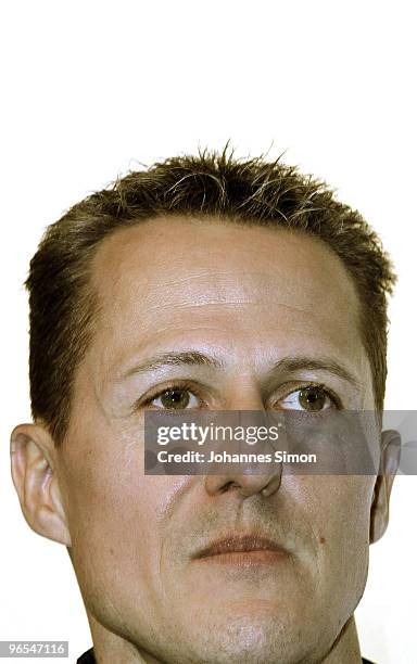 Michael Schumacher looks on during a press conference at P1 discotheque on February 10, 2010 in Munich, Germany.