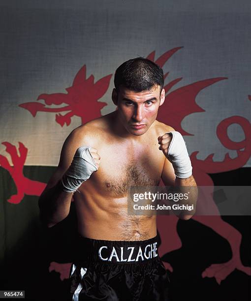 World super-middleweight champion Joe Calzaghe of Wales pictured during a feature shoot. \ Mandatory Credit: John Gichigi /Allsport