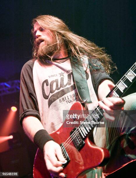 Mark Morton of Lamb Of God performs on stage at O2 Academy on February 9, 2010 in Birmingham, England.