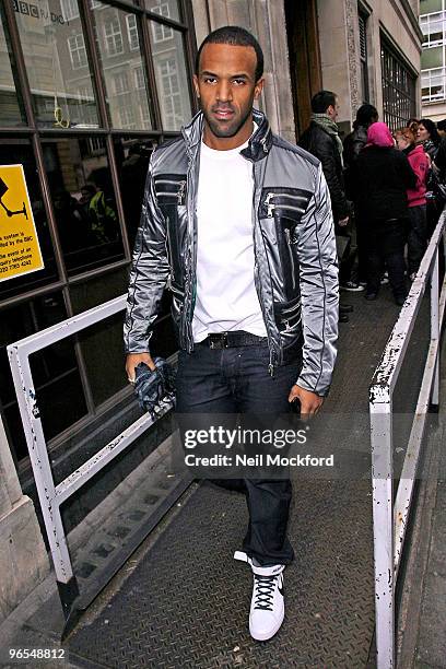 Craig David sighted at BBC Radio One on February 10, 2010 in London, England.