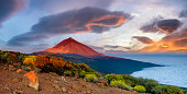 Teide volcano in Tenerife in the beautiful light of the setting sun