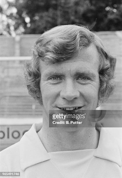 English professional footballer and forward with Oxford United, Graham Atkinson posed at the start of the 1973-74 football season on 8th August 1973.