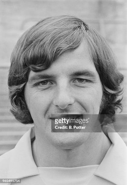 English professional footballer and forward with Oxford United, Derek Clarke posed at the start of the 1973-74 football season on 8th August 1973.