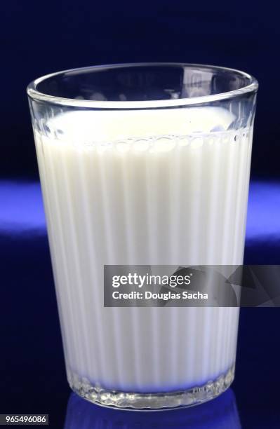 clear serving glass of cows milk (bos primigenius) - bos taurus primigenius stock pictures, royalty-free photos & images