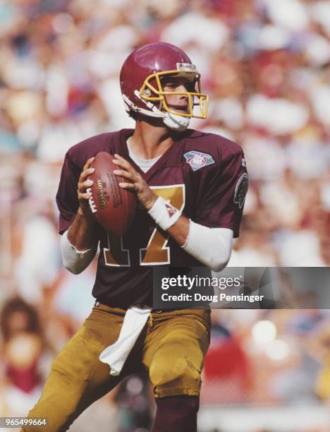 John Friesz, Quarterback for the Washington Redskins during the National Football Conference East game against the Atlanta Falcons on 25 September...