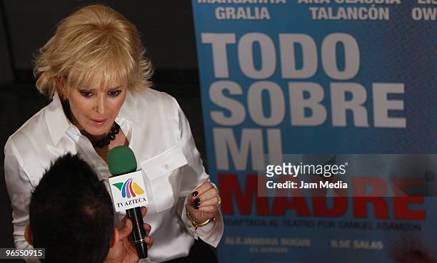 Actress Margarita Gralia during the press conference to present the play Todo Sobre Mi Madre, based on the film by Pedro Almodovar, at Insurgentes...