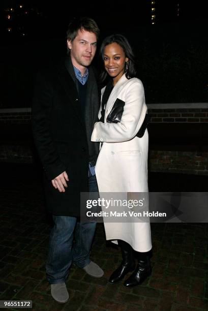 Actress Zoe Saldana and husband Keith Britton attend the after party for the Cinema Society & HBO screening of "How To Make It In America">> at The...