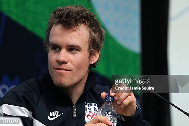 Simi Hamilton attends the United States Olympic Committee Cross Country Skiing Team Press Conference at the Main Press Centre ahead of the Vancouver...