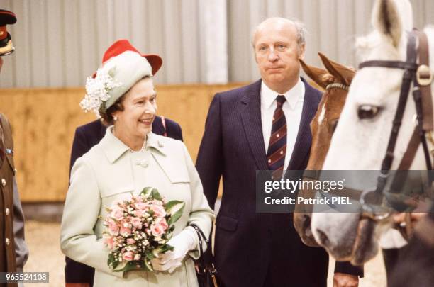 La reine Elizabeth II à Dortmund, Allemagne de l'Ouest le 25 mai 1984.