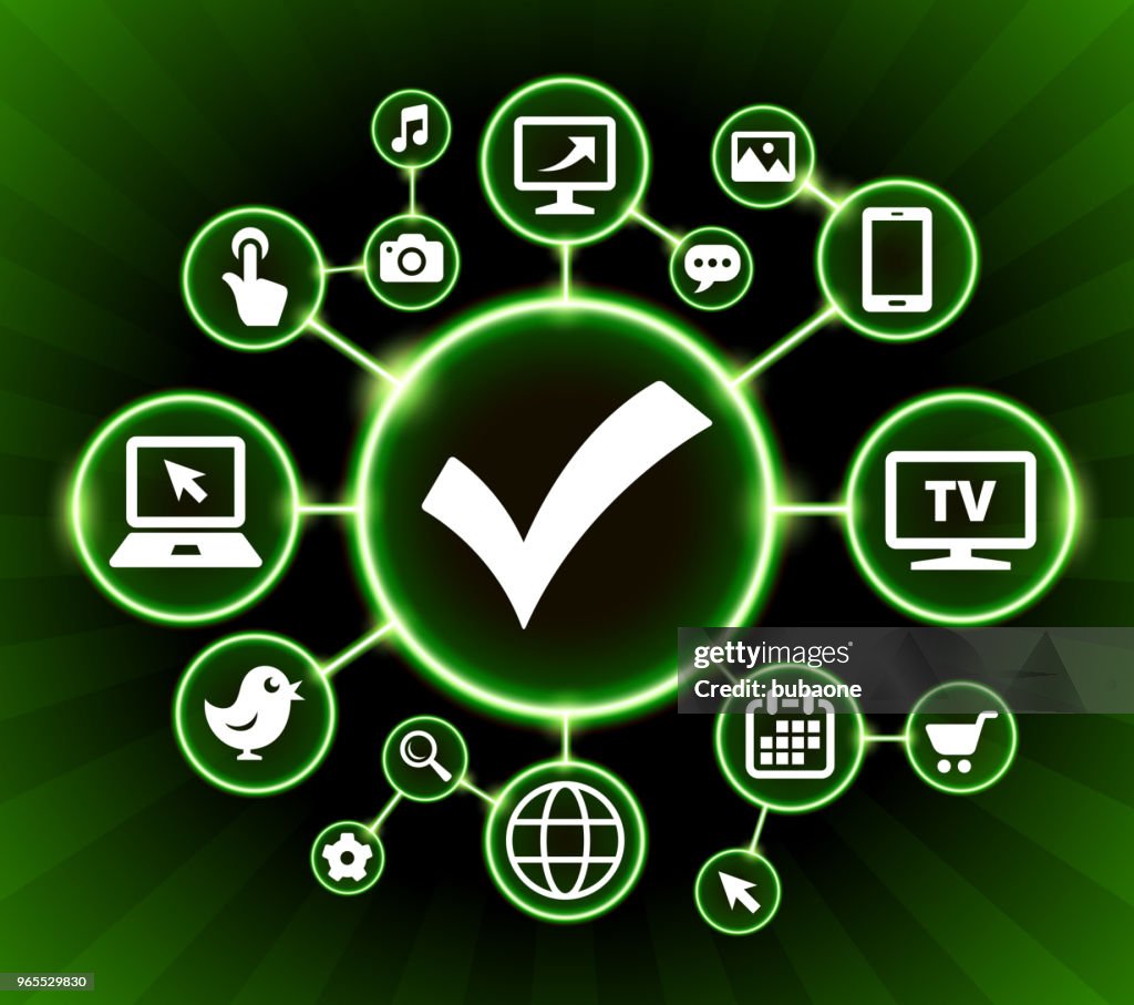 Check Mark Internet Communication Technology Dark Buttons Background