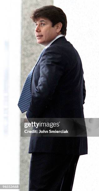 Rod Blagojevich , former Governor of Illinois, arrives for his hearing at the Dirksen Federal Building on February 10, 2010 in Chicago. Blagojevich...