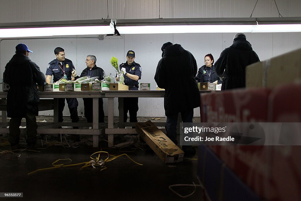 Customs And Border Agents Inspect Valentine's Day Flowers Coming Into US