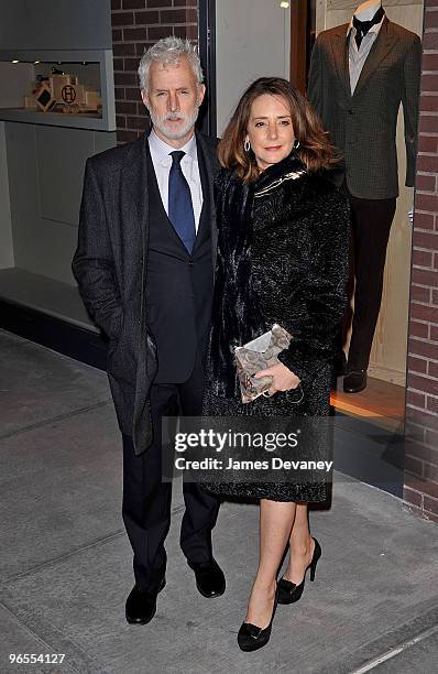 John Slattery and Talia Balsam attend Hermes Men's Store opening on Madison Avenue on February 9, 2010 in New York City.