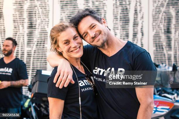 Katee Sackhoff and Ian Bohen during the press kick-off and photo call for the 'amfAR Epic Ride to Life Ball' at Dolder Grand Hotel on May 30, 2018 in...