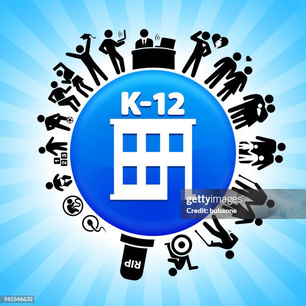 k-12 school lifecycle stages of life background - family building blocks stock illustrations