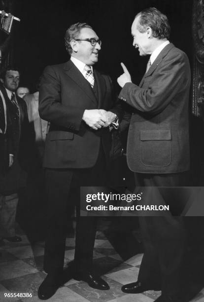 Henry Kissinger à Paris le 19 février 1975, France.