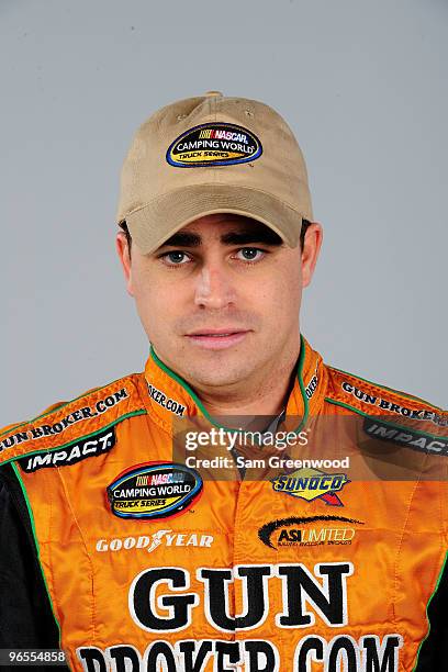 Jason White poses during NASCAR Camping World Truck Series portraits at Daytona International Speedway on February 10, 2010 in Daytona Beach, Florida.