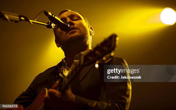 British musician David Gray performs live during a concert at the Huxleys Neue Welt on February 10, 2010 in Berlin, Germany. The concert is part of...