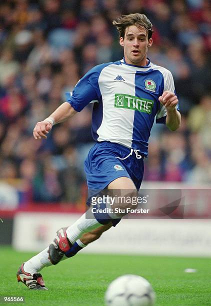 Matt Jansen of Blackburn Rovers runs with the ball during the FA Barclaycard Premiership match against Aston Villa played at Villa Park, in...