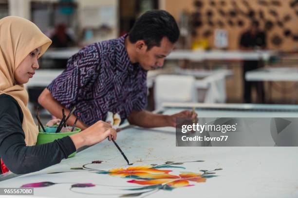 batik workshop - batik painting stock pictures, royalty-free photos & images