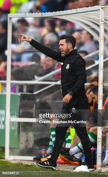 Dublin , Ireland - 1 June 2018; Shamrock Rovers manager Stephen Bradley during the SSE Airtricity League Premier Division match between Shamrock...