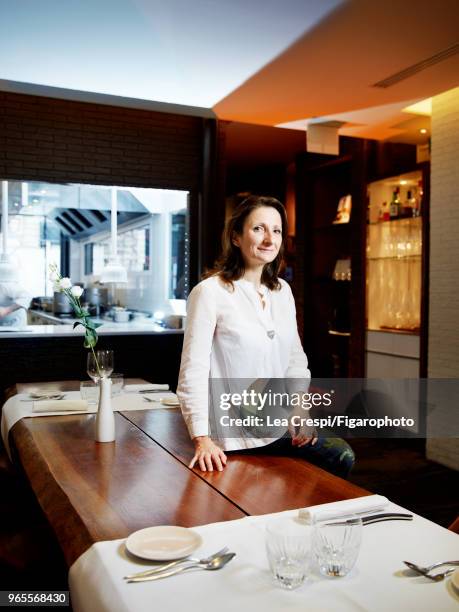 Chef Anne-Sophie Pic is photographed for Madame Figaro on September 28, 2017 in Paris, France. PUBLISHED IMAGE. CREDIT MUST READ: Lea...