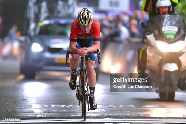 Arrival / Mark Padun of Ukraine and Bahrain Merida Pro Cycling Team / during the 3rd Velon Hammer Series 2018, Stage 1 a 77km race from Vaals to...