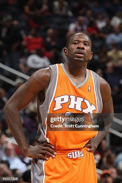 Jason Richardson of the Phoenix Suns stands on the court during the game against the Atlanta Hawks on January 15, 2010 at Philips Arena in Atlanta,...