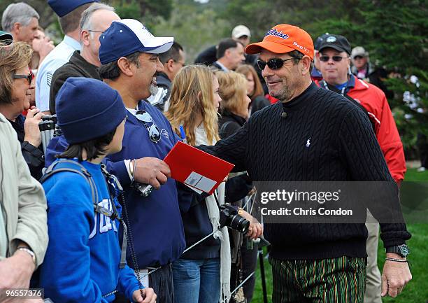 Musician Huey signs autographs during the 3M Celebrity Challenge at the AT&T Pebble Beach National Pro-Am at Pebble Beach Golf Links on February 10,...