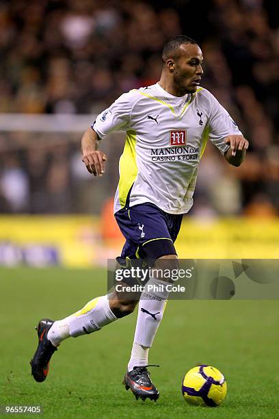 Younes Kaboul of Tottenham Hotspur in action during the Barclays Premier League match between Wolverhampton Wanderers and Tottenham Hotspur at...