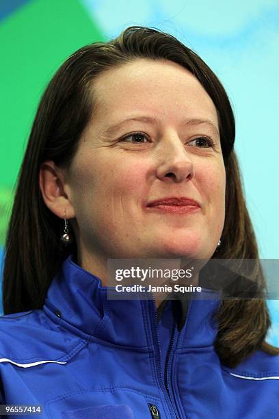 Debbie McCormick attends the United States Olympic Committee Curling Women Press Conference at the Main Press Centre ahead of the Vancouver 2010...