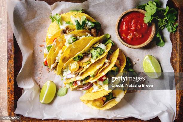 vegetarian corn tacos - taco 個照片及圖片檔
