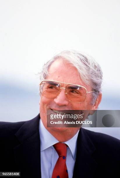Acteur Gregory Peck au Festival de Cannes le 22 mai 1989, France.