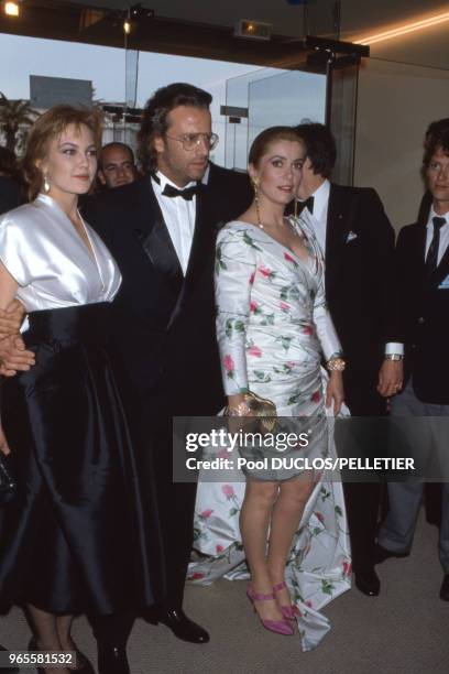 Christophe Lambert et Catherine Deneuve le 19 mai 1987 à Cannes, France.