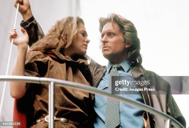 Michael Douglas and Kathleen Turner circa 1983 in New York City.