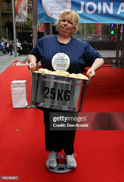 Magda Szubanski launches "Australia's Greatest Weight Loss Challenge" at Martin Place on February 8, 2010 in Sydney, Australia. The challenge by...