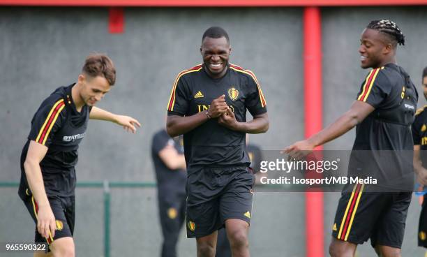 Christian BENTEKE pictured during a training session of the Belgian national soccer team " Red Devils " at the Belgian National Football Center, as...