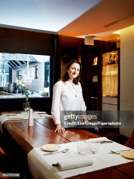 Chef Anne-Sophie Pic is photographed for Madame Figaro on September 28, 2017 in Paris, France. CREDIT MUST READ: Lea Crespi/Figarophoto/Contour RA.