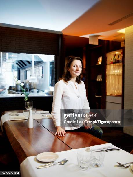 Chef Anne-Sophie Pic is photographed for Madame Figaro on September 28, 2017 in Paris, France. CREDIT MUST READ: Lea Crespi/Figarophoto/Contour RA.