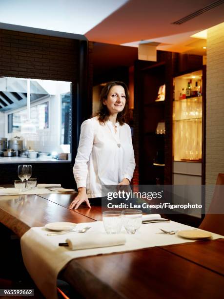 Chef Anne-Sophie Pic is photographed for Madame Figaro on September 28, 2017 in Paris, France. CREDIT MUST READ: Lea Crespi/Figarophoto/Contour RA.