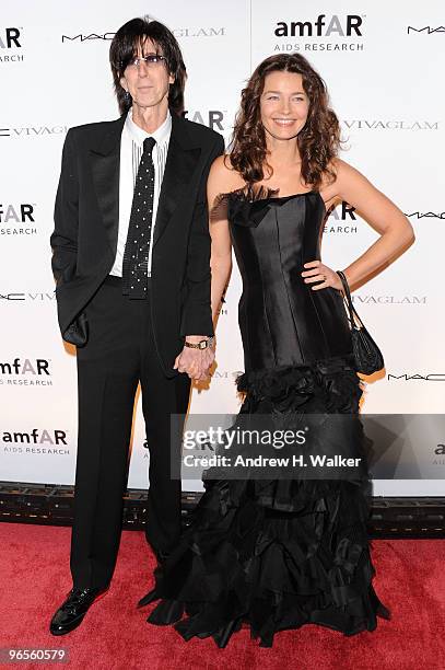 Musician Ric Ocasek and model Paulina Porizkova attend the amfAR New York Gala co-sponsored by M.A.C. Cosmetics to Kick Off Fall 2010 Fashion Week at...