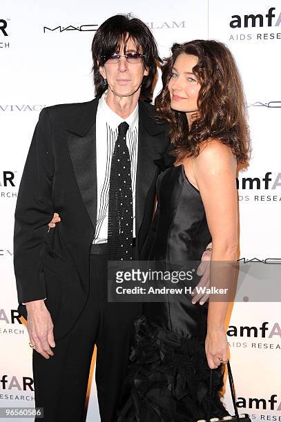 Musician Ric Ocasek and model Paulina Porizkova attend the amfAR New York Gala co-sponsored by M.A.C. Cosmetics to Kick Off Fall 2010 Fashion Week at...