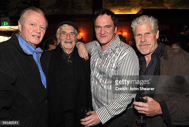 Actors Jon Voight, Martin Landau, director Quentin Tarantino, and actor Ron Perlman attend Insignia Productions and The Weinstein Co's "Inglourious...