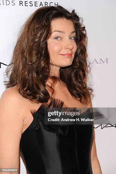 Model Paulina Porizkova attend the amfAR New York Gala co-sponsored by M.A.C. Cosmetics to Kick Off Fall 2010 Fashion Week at Cipriani 42nd Street on...