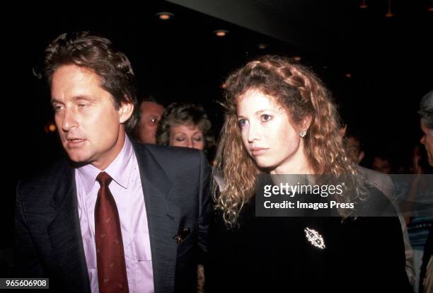 Michael Douglas and wife Diandra Douglas circa 1994 in New York City.
