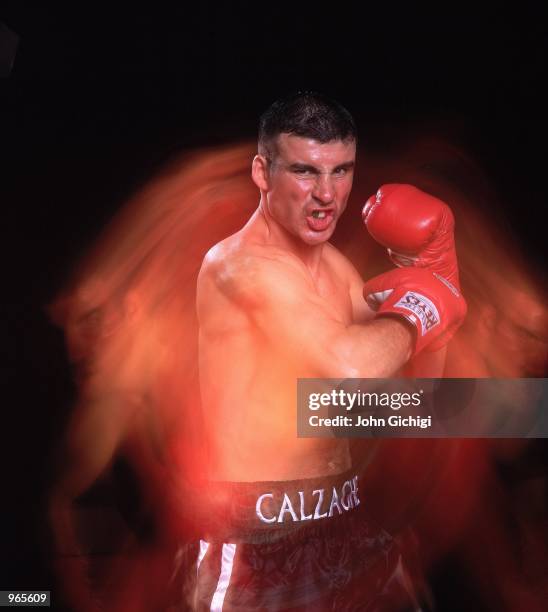 World super-middleweight champion Joe Calzaghe of Wales pictured during a feature shoot. \ Mandatory Credit: John Gichigi /Allsport