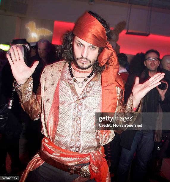 Manuel Cortez as pirat attends the 'Zweiohrkueken Gold-Kostuemparty' at China Loung on February 10, 2010 in Berlin, Germany.