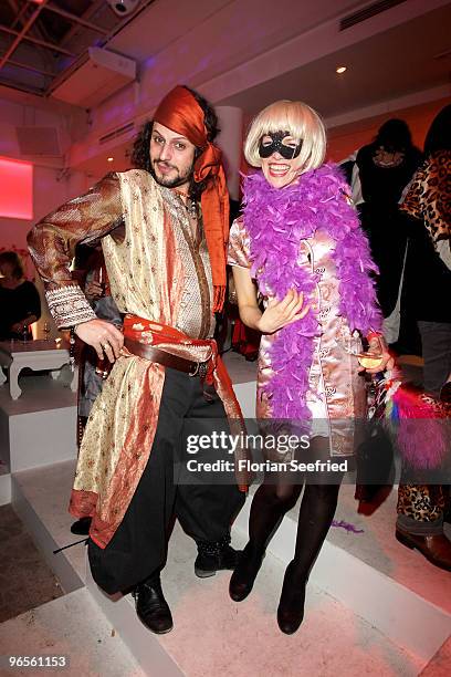 Actor Manuel Cortez and actress Julia Dietze attend the 'Zweiohrkueken Gold-Kostuemparty' at China Loung on February 10, 2010 in Berlin, Germany.